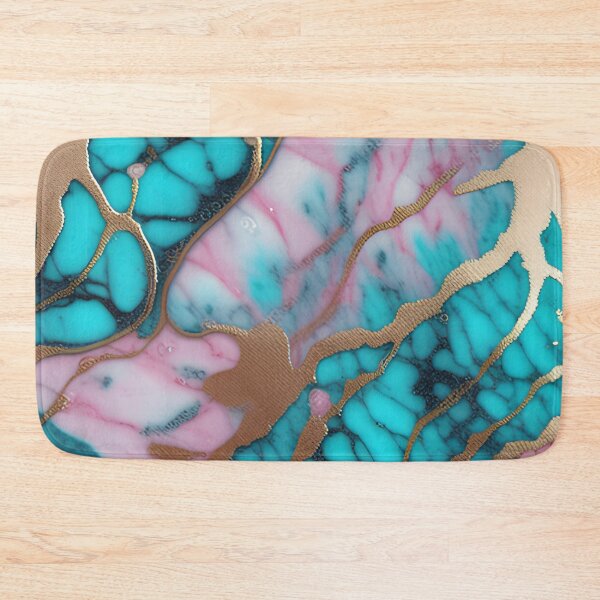 Item preview, Pink & Turquoise Marble with Flecks of Gold #3 designed and sold by BirdsnStuff.