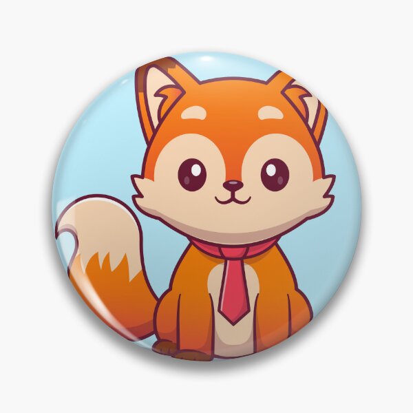 Item preview, Dapper Fox: Cute Fox Sitting with Tie Cartoon Vector designed and sold by hjian8219.