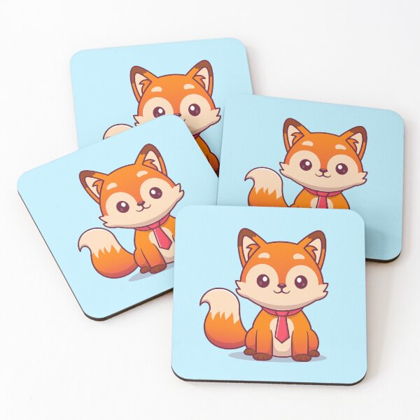 Item preview, Dapper Fox: Cute Fox Sitting with Tie Cartoon Vector designed and sold by hjian8219.