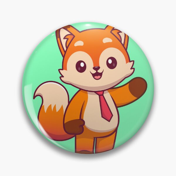 Item preview, "Friendly Fox: Cute Fox with Tie Waving Hand Cartoon" designed and sold by hjian8219.