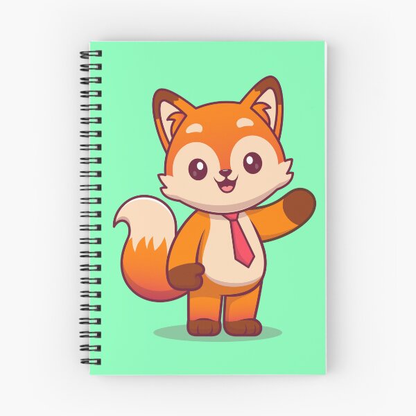 Item preview, "Friendly Fox: Cute Fox with Tie Waving Hand Cartoon" designed and sold by hjian8219.