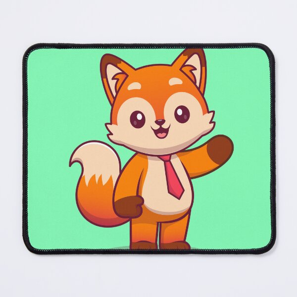 Item preview, "Friendly Fox: Cute Fox with Tie Waving Hand Cartoon" designed and sold by hjian8219.