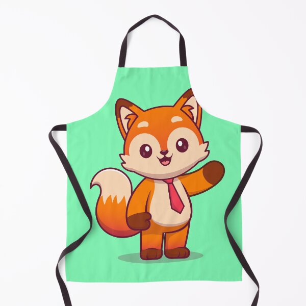 Item preview, "Friendly Fox: Cute Fox with Tie Waving Hand Cartoon" designed and sold by hjian8219.