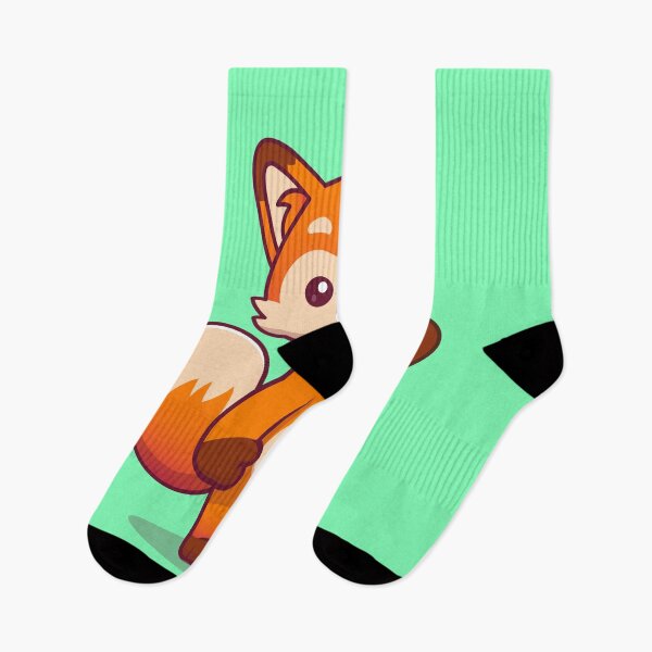 Item preview, "Friendly Fox: Cute Fox with Tie Waving Hand Cartoon" designed and sold by hjian8219.