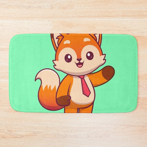 Item preview, "Friendly Fox: Cute Fox with Tie Waving Hand Cartoon" designed and sold by hjian8219.