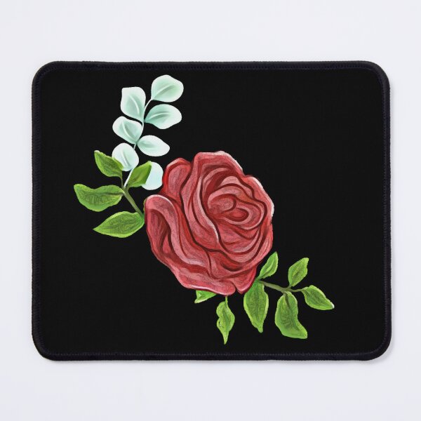 Item preview, Single painted red rose on black designed and sold by FlowerandDesing.