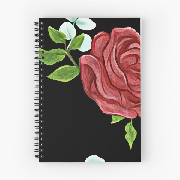 Artikelvorschau, Einzelne bemalte rote Rose auf Schwarz entworfen und verkauft von FlowerandDesing.