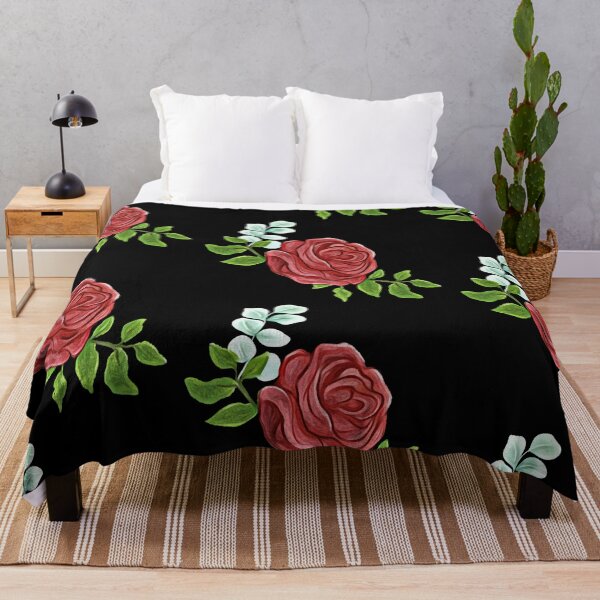 Item preview, Single painted red rose on black designed and sold by FlowerandDesing.
