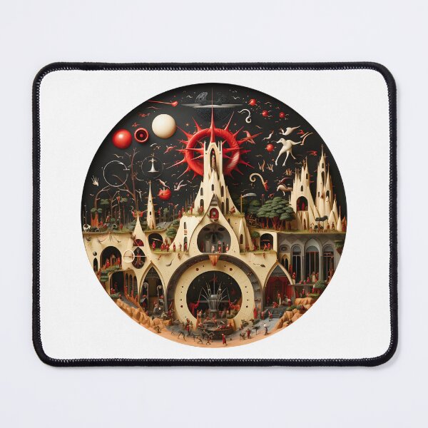Item preview, Surrealist Hieronymus Bosch Style Landscape Painting - Religious Themed designed and sold by AlanPhotoArt.