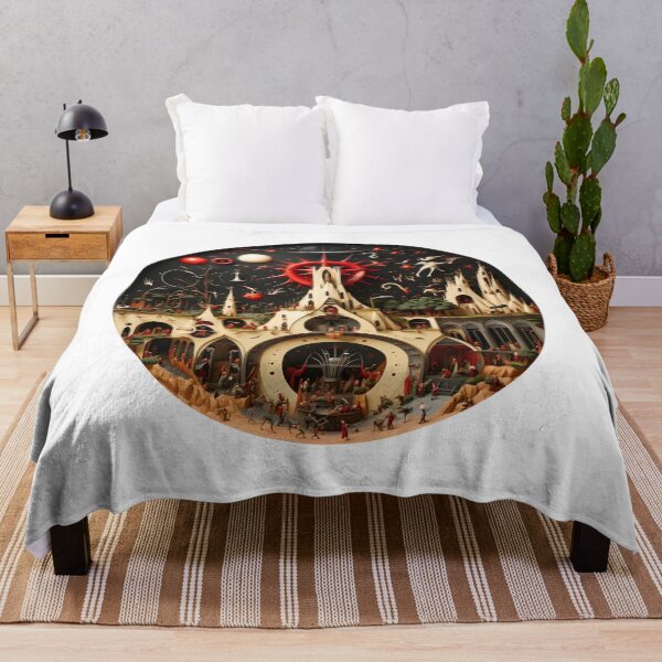Item preview, Surrealist Hieronymus Bosch Style Landscape Painting - Religious Themed designed and sold by AlanPhotoArt.