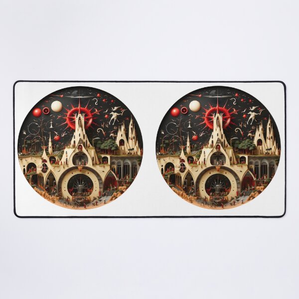 Item preview, Surrealist Hieronymus Bosch Style Landscape Painting - Religious Themed designed and sold by AlanPhotoArt.