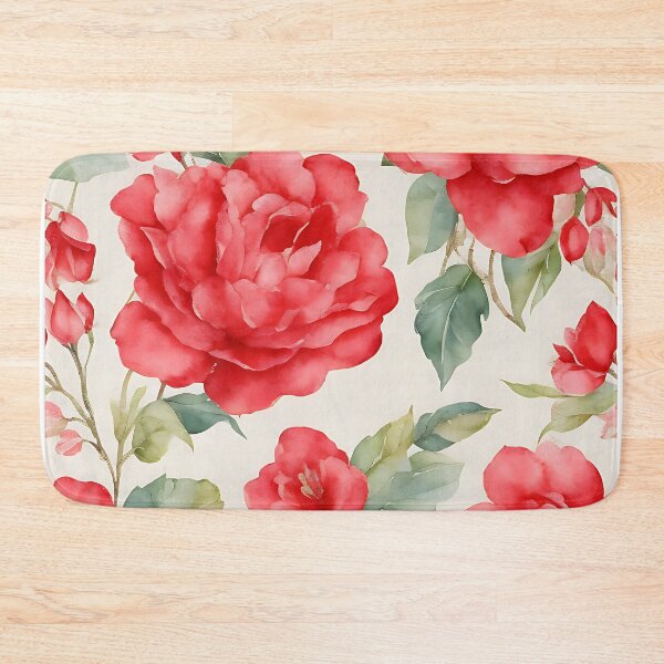 Item preview, Extremely detailed botanical watercolor floral seamless pattern Red,vector pink watercolor floral background designed and sold by teerapol24.
