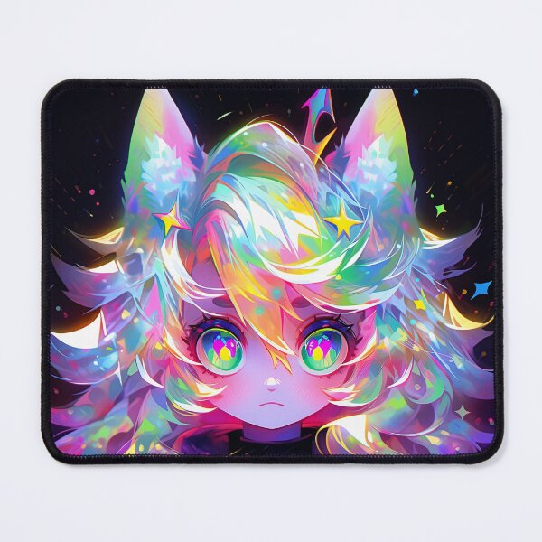 Item preview, Bright Neon Animal Ears Anime Girl designed and sold by bubblegoth.