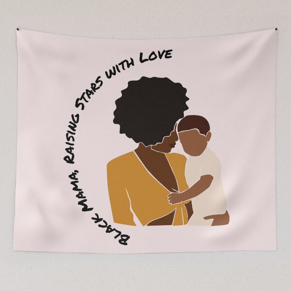 Item preview, beautiful black woman and her child, black maternity, black mama designed and sold by womenandflowers.