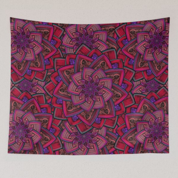 Item preview, Vivid Purple Red Floral Mandala designed and sold by Kristi Duggins.