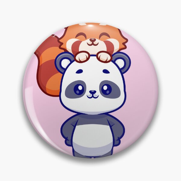 Item preview, Playful Pandas: Cute Panda Playing with Red Panda Cartoon designed and sold by hjian8219.