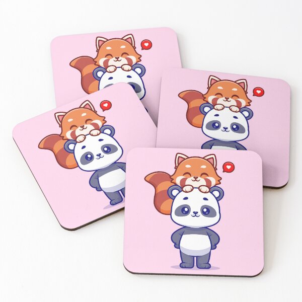 Item preview, Playful Pandas: Cute Panda Playing with Red Panda Cartoon designed and sold by hjian8219.