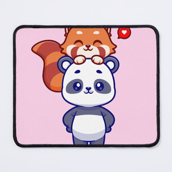 Item preview, Playful Pandas: Cute Panda Playing with Red Panda Cartoon designed and sold by hjian8219.