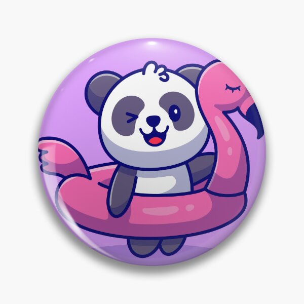 Item preview, Panda Cruise: Cute Panda with Flamingo Tires Cartoon designed and sold by hjian8219.
