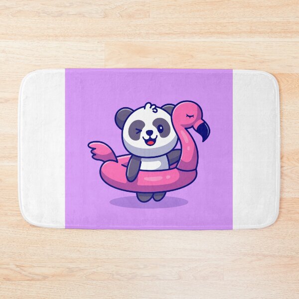 Item preview, Panda Cruise: Cute Panda with Flamingo Tires Cartoon designed and sold by hjian8219.