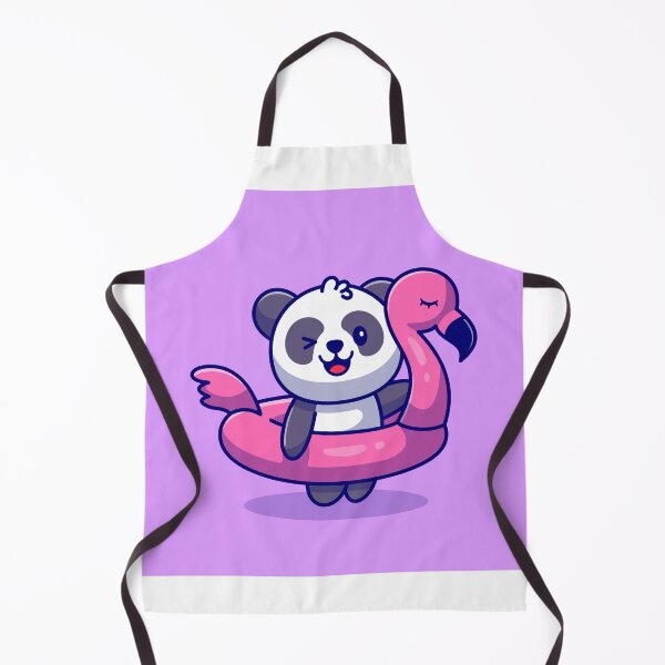 Item preview, Panda Cruise: Cute Panda with Flamingo Tires Cartoon designed and sold by hjian8219.