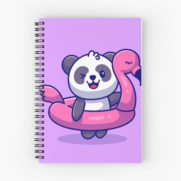 Item preview, Panda Cruise: Cute Panda with Flamingo Tires Cartoon designed and sold by hjian8219.