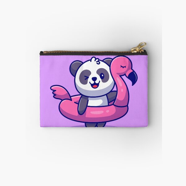 Item preview, Panda Cruise: Cute Panda with Flamingo Tires Cartoon designed and sold by hjian8219.