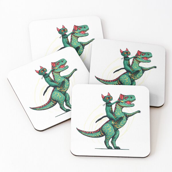Item preview, Funny Cat Riding Dinosaur T rex designed and sold by Ridaelb.