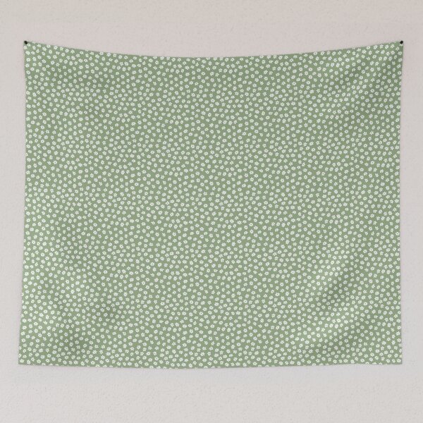 Item preview, SAGE GREEN MINI MICRO FLOWERS DITSY DAISY PRAIRIE BOHO RETRO designed and sold by blomastudios.