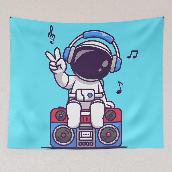 Item preview, Cosmic Beats: Cute Astronaut Grooving with Boombox designed and sold by hjian8219.