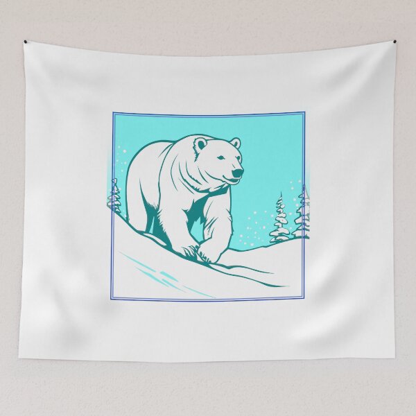Item preview, blue white polarbear 2023 tileartwork designed and sold by tileartwork.