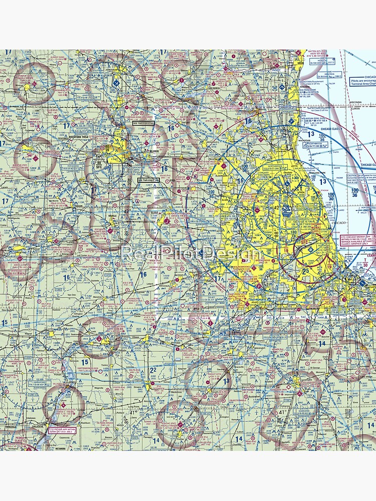 "Chicago Sectional Aeronautical Chart" Sticker by RealPilotDesign