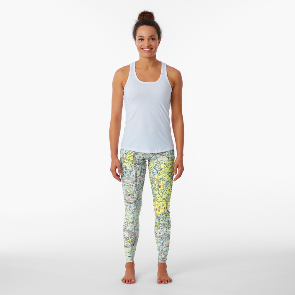 Chicago Sectional Aeronautical Chart Leggings