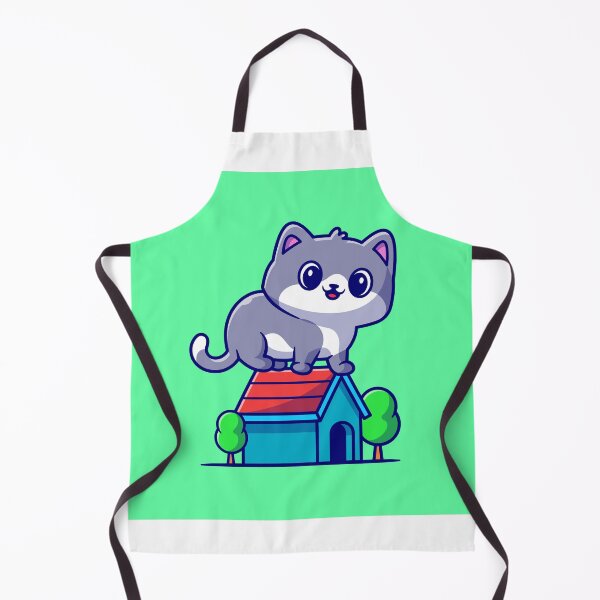 Item preview, Home Sweet Home: Cute Cat Sitting on House Cartoon Vector Icon designed and sold by hjian8219.