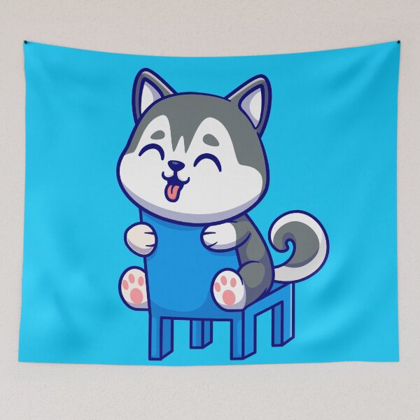 Item preview, Chill Canine Vibes: Cute Siberian Husky Sitting on Chair designed and sold by hjian8219.