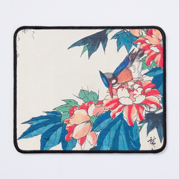 Item preview, Swallows and Kingfisher with Rose Mallows - Vintage Japanese Artwork designed and sold by HistorySimple.
