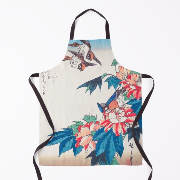 Item preview, Swallows and Kingfisher with Rose Mallows - Vintage Japanese Artwork designed and sold by HistorySimple.