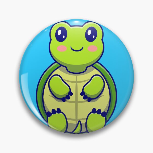 Item preview, Turtle Love: Cute Sitting Turtle Cartoon Icon designed and sold by hjian8219.