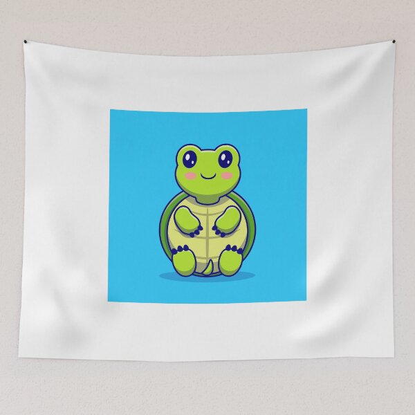 Item preview, Turtle Love: Cute Sitting Turtle Cartoon Icon designed and sold by hjian8219.