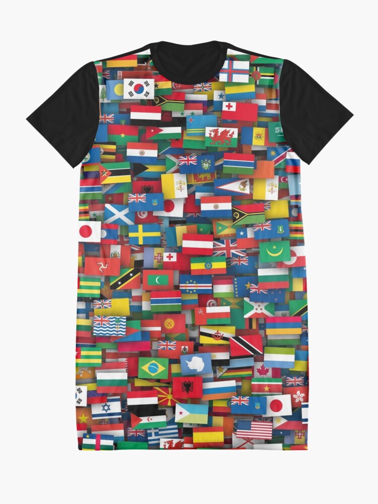 Alternate view of Flags of all countries of the world Graphic T-Shirt Dress