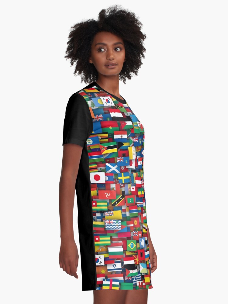 Alternate view of Flags of all countries of the world Graphic T-Shirt Dress