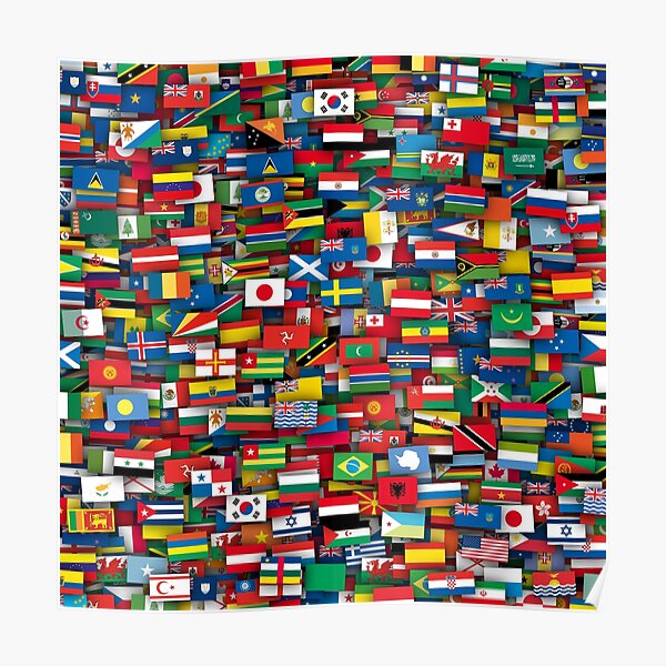 Flags of all countries of the world Poster