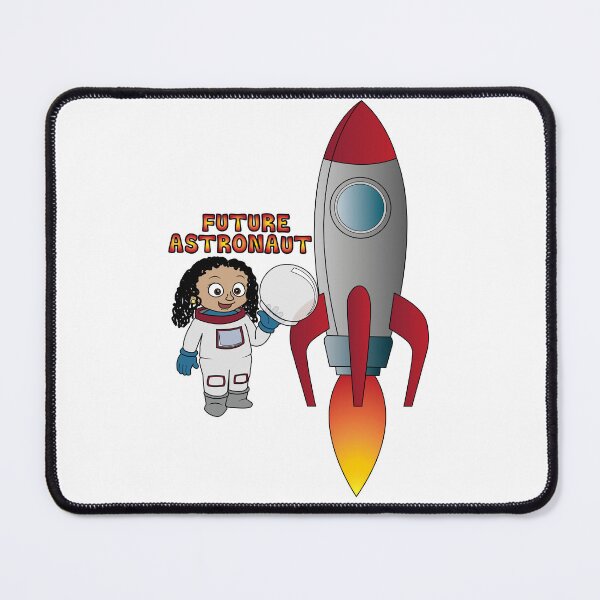 Item preview, 'Future Astronaut' girl with Rocket (Curly hair) designed and sold by ThingsByNin.