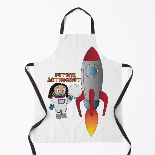 Item preview, 'Future Astronaut' girl with Rocket (Curly hair)  designed and sold by ThingsByNin.
