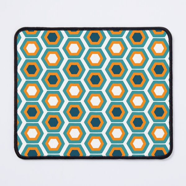 Item preview, Orange, teal and navy honeycomb pattern designed and sold by Home Cyn Home.