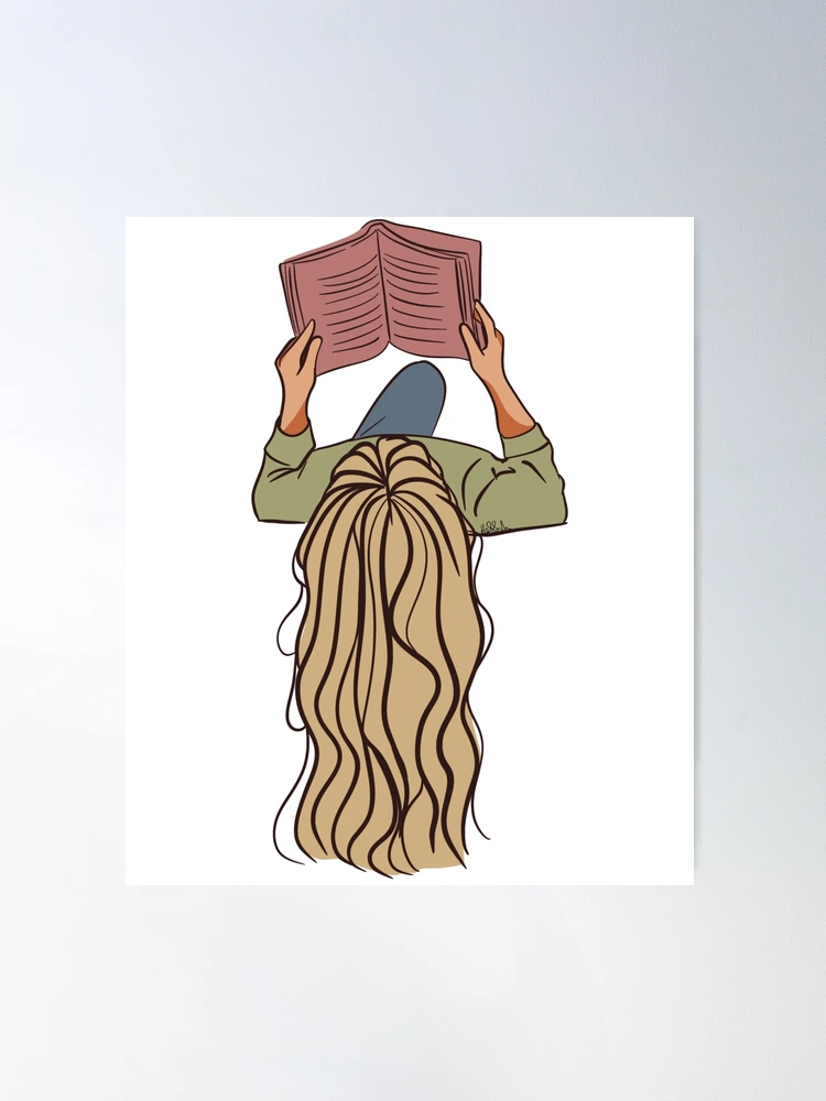 Copy of Illustration of girl reading a book Upside down