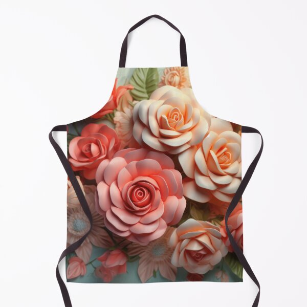 Item preview, Peach 3-d Florals  designed and sold by Kathleen Douglas.