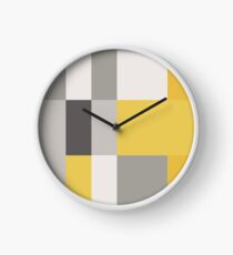 Mustard & Grey Patchwork Clock