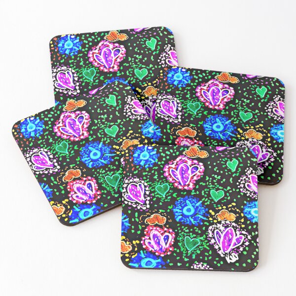 Item preview, Neon cactus pattern on black bg designed and sold by KLCdoodles.
