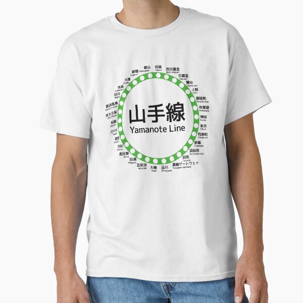 Vista previa del artículo con la obra «Mapa de ruta de la línea Yamanote-山手線路線図-», diseñado y vendido por TOKYOFLAGSTORE.